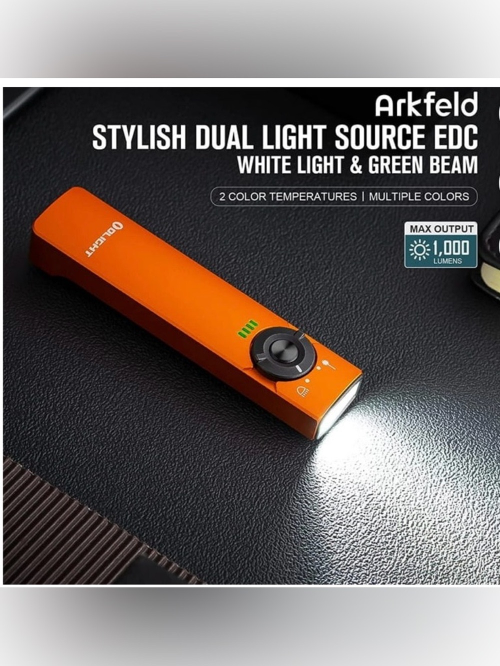 🔦 Arkfeld Pro Orange LED Dual Light Source Portable Lamp